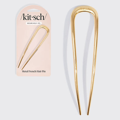 Metal French Hair Pin - Gold