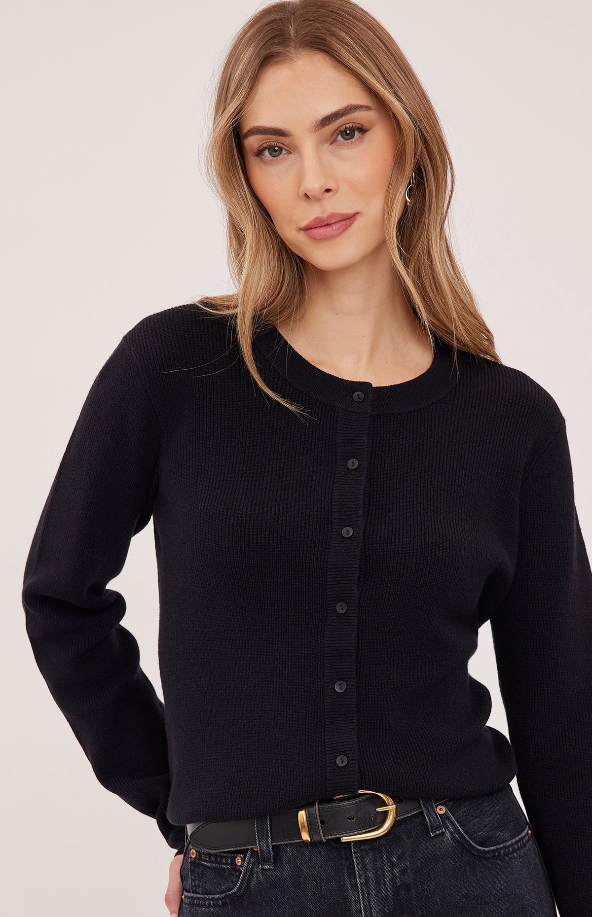 MIRABELLE KNIT TOP IN BLACK