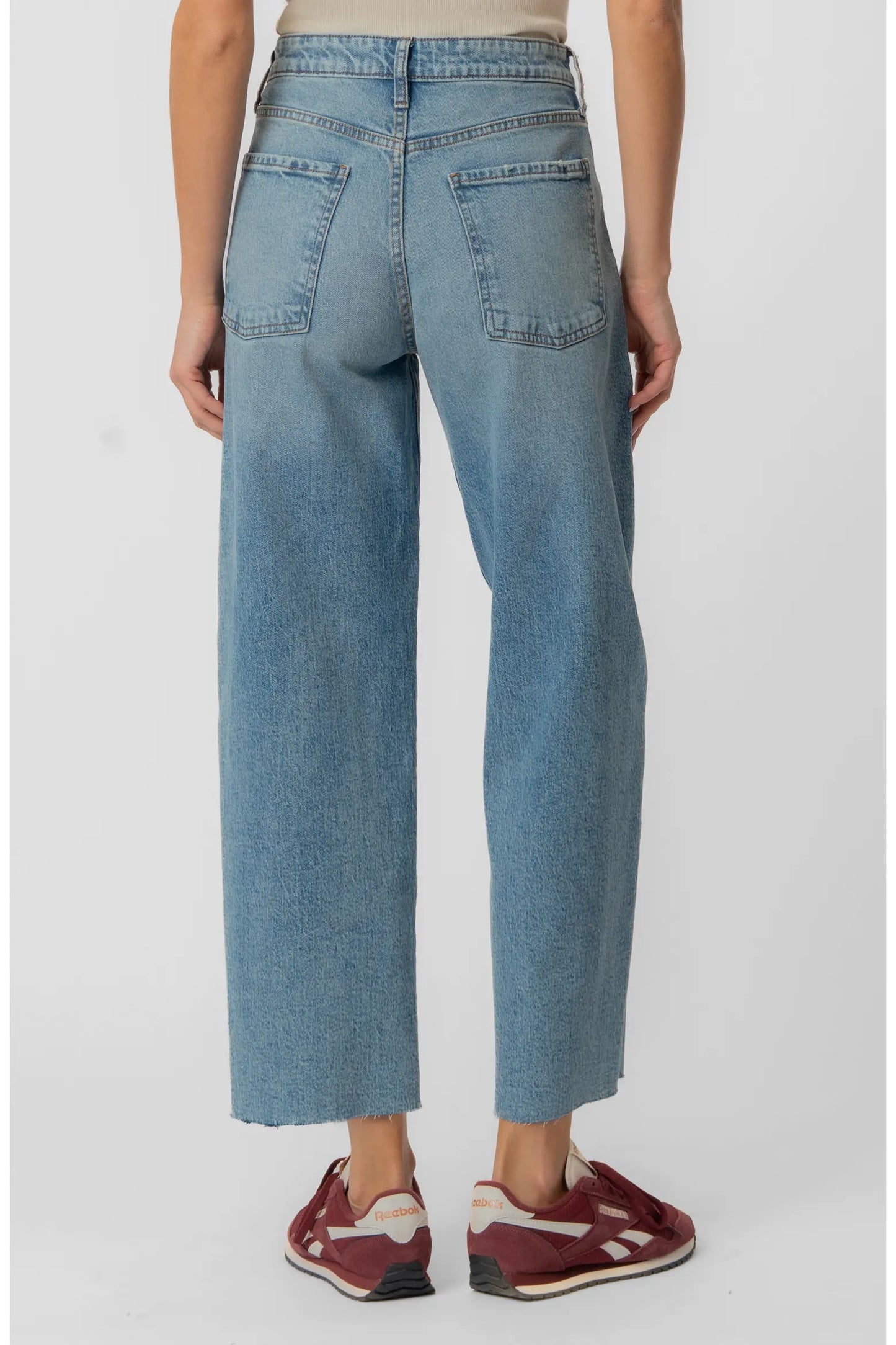 GWEN HIGH RISE WIDE LEG SLOUCHY RAW HEM IN ANSWERING