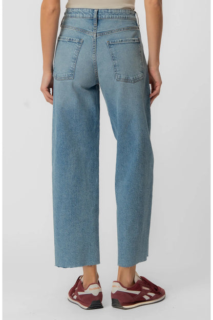 GWEN HIGH RISE WIDE LEG SLOUCHY RAW HEM IN ANSWERING
