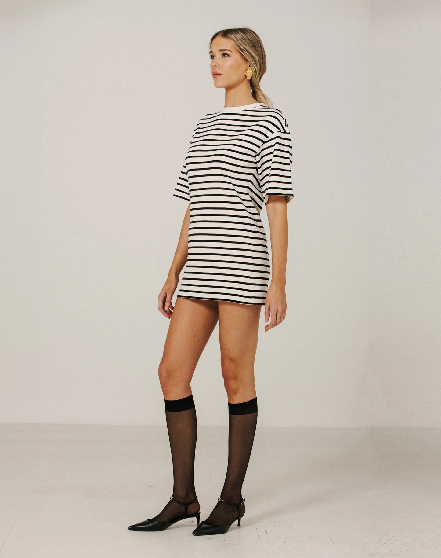 STRIPED MINI TSHIRT DRESS