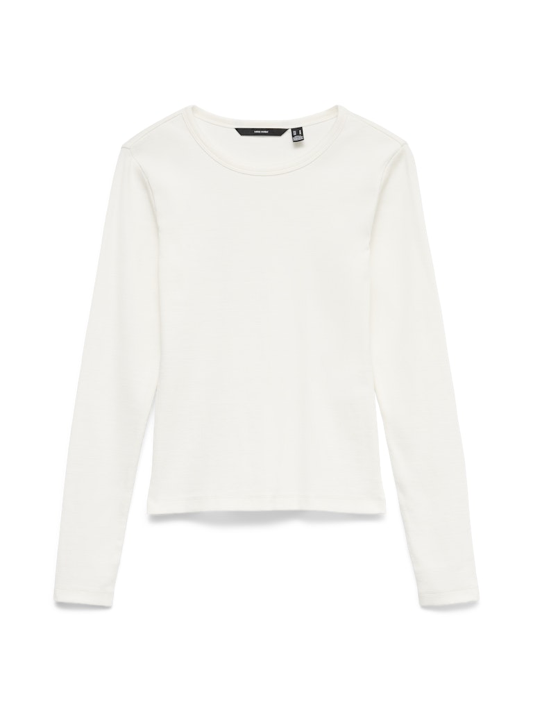 CHLOE RIBBED LONGSLEEVE IN SNOW WHITE