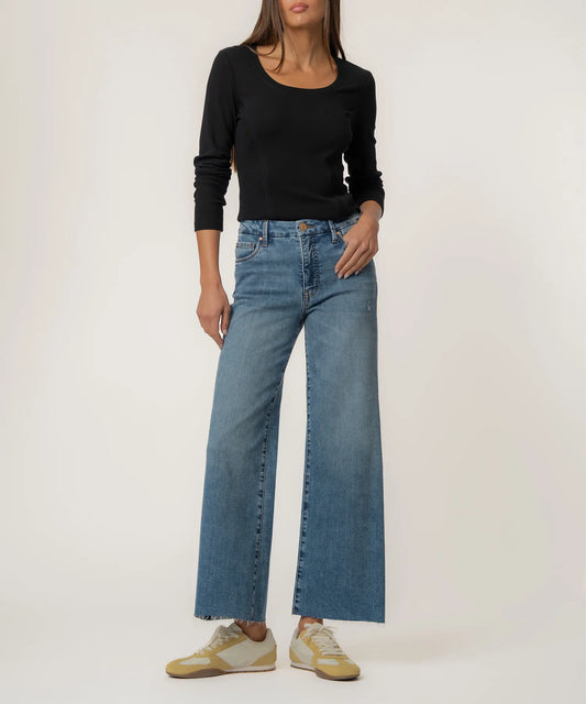 MEG - High Rise Fab AB Wide Leg Raw Hem - Regent