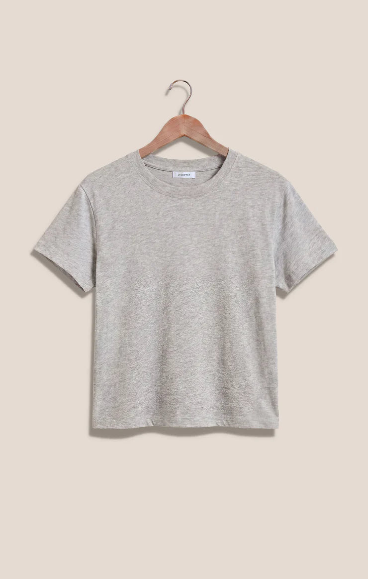 MODERN SLUB TEE IN CLASSIC HEATHER GREY