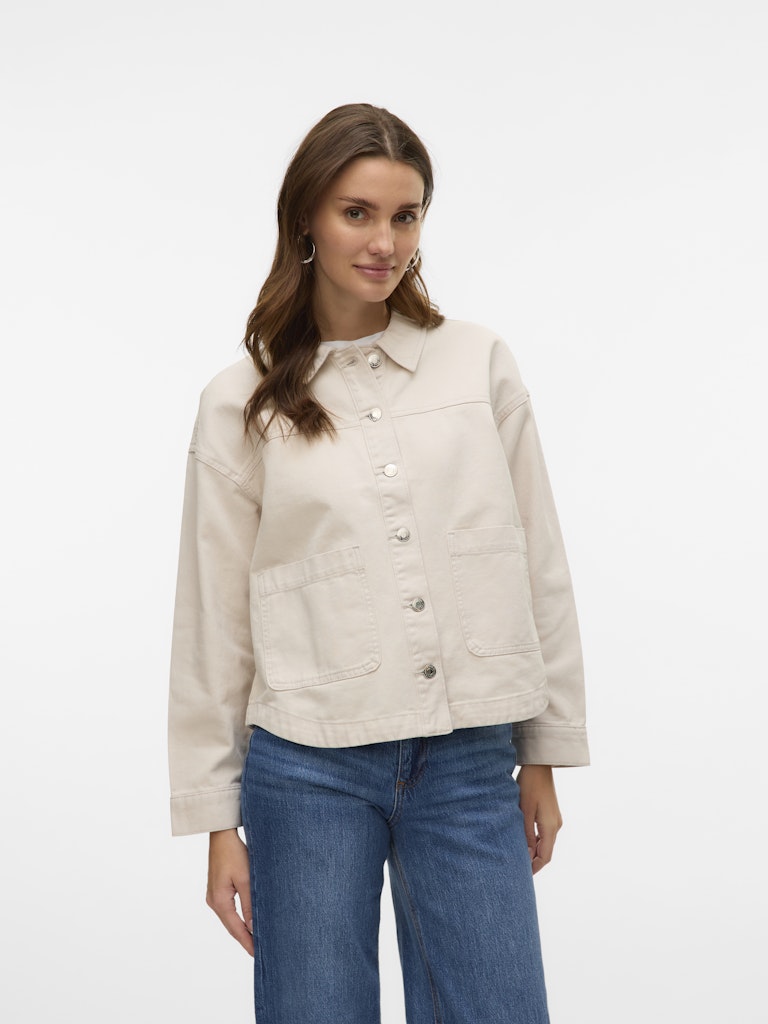 JAMIE - Denim Shacket - Birch