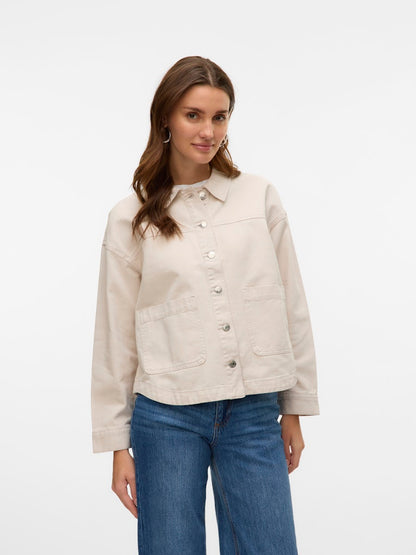 JAMIE - Denim Shacket - Birch