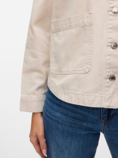 JAMIE - Denim Shacket - Birch