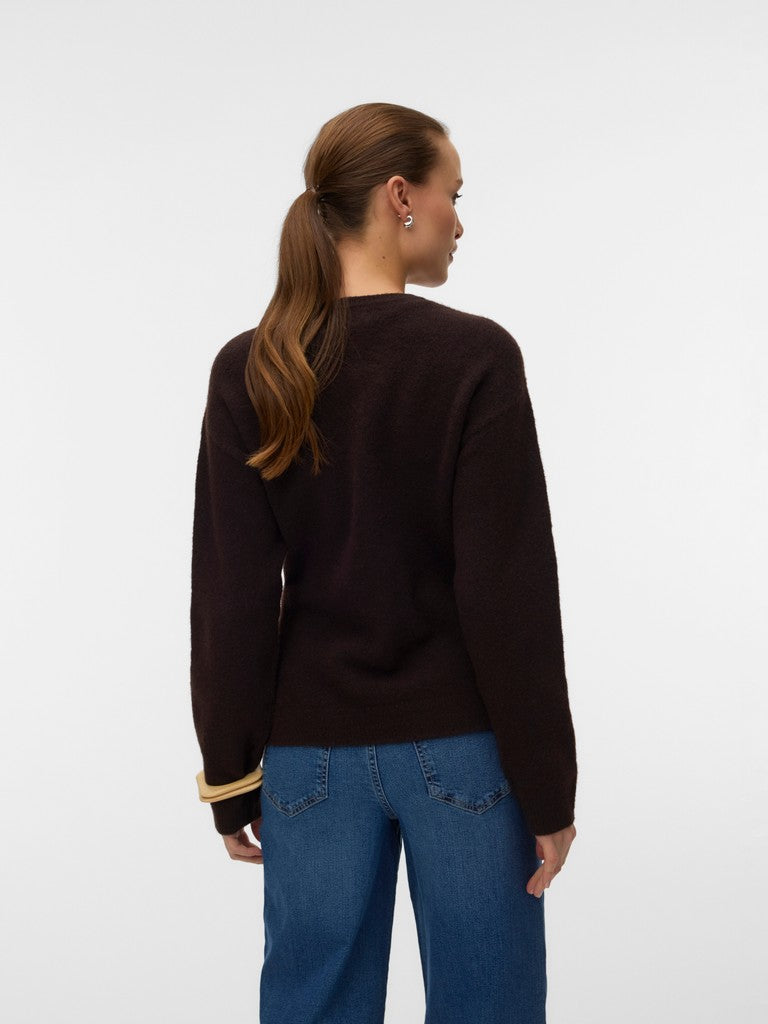 ELENA WAIST CARDIGAN IN CHOCOLATE TORTE