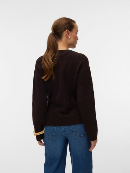 ELENA WAIST CARDIGAN IN CHOCOLATE TORTE