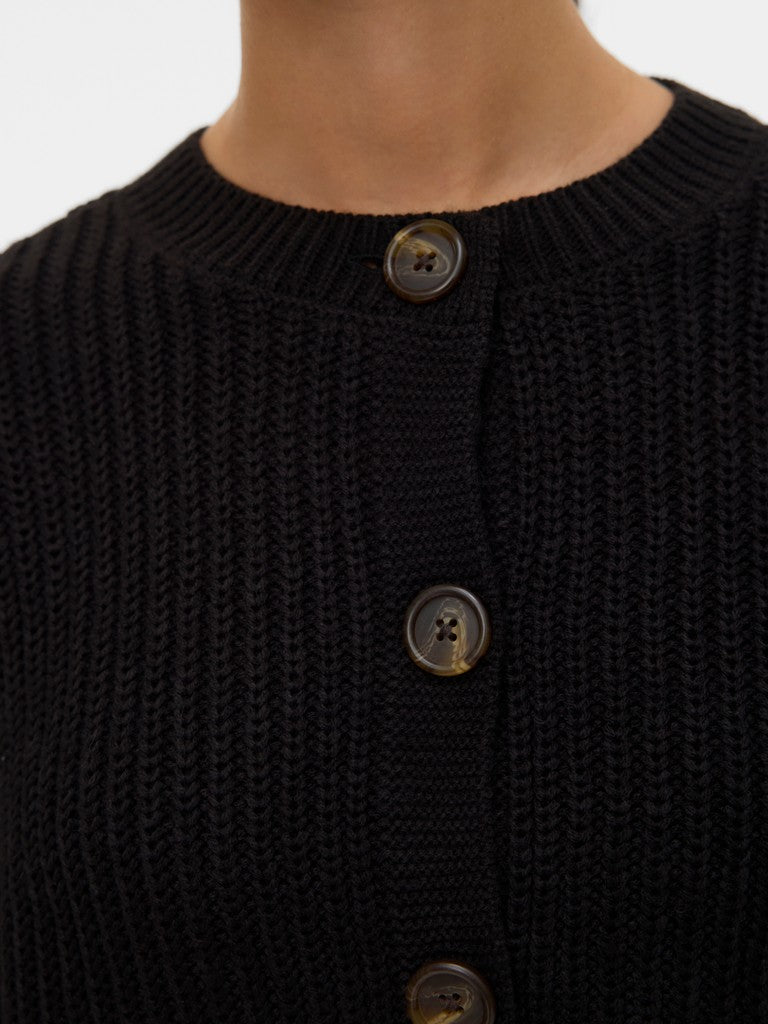 LEA O-NECK CARDIGAN IN BLACK
