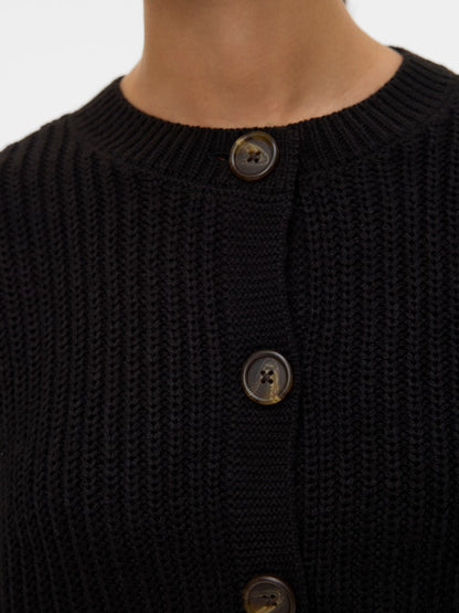 LEA O-NECK CARDIGAN IN BLACK