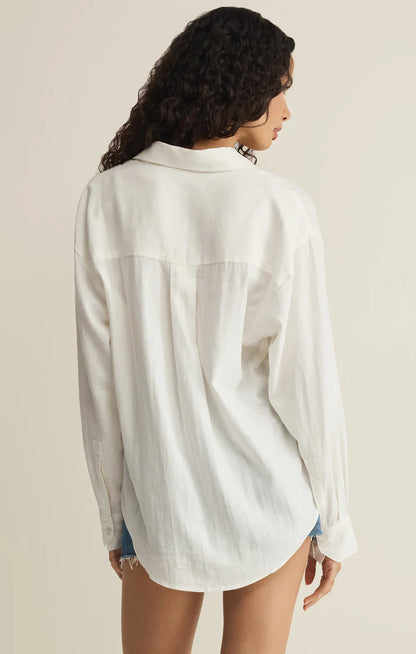 THE SIGNATURE LINEN BUTTON UP