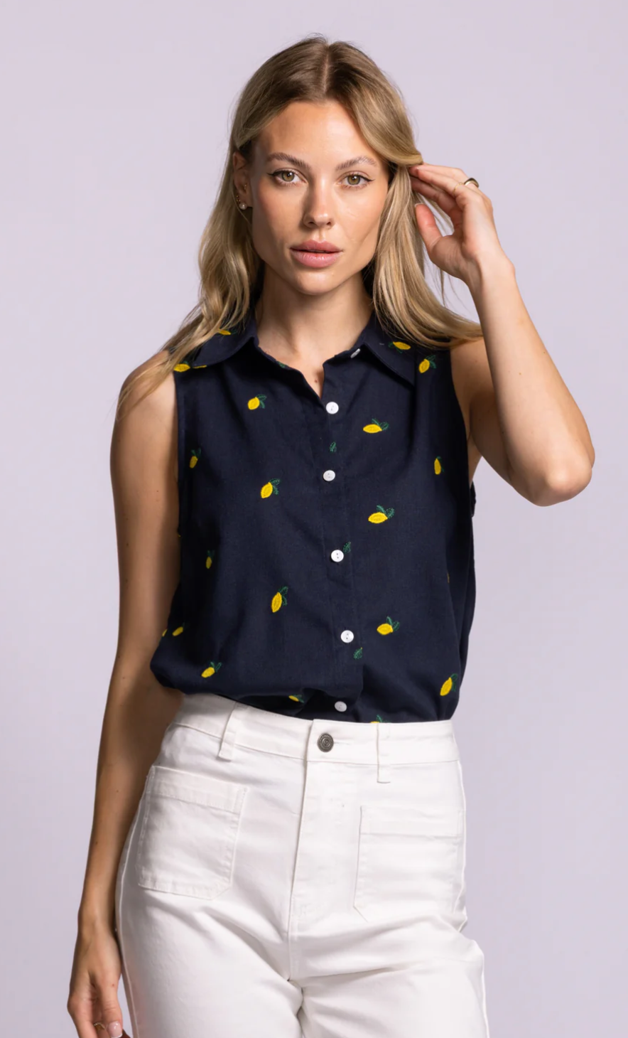 BECKY BUTTON UP TOP