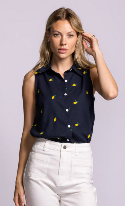 BECKY BUTTON UP TOP