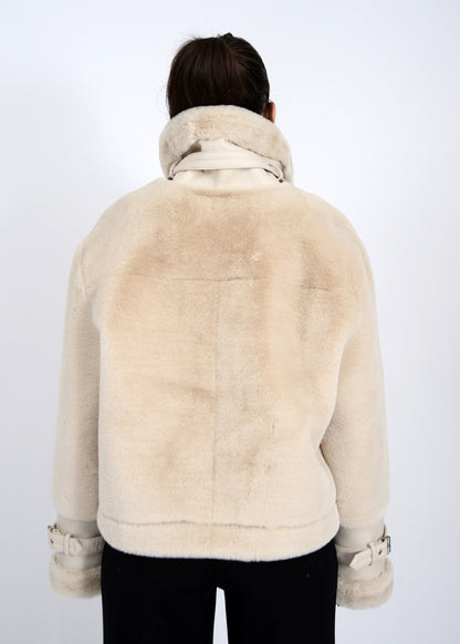 AYLAH - Mink Faux Fur Vegan Leather Jacket