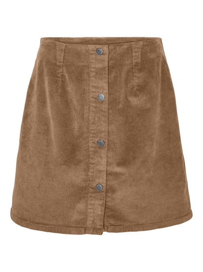 ETTA CORD SKATER SKIRT IN SLIVER MINK