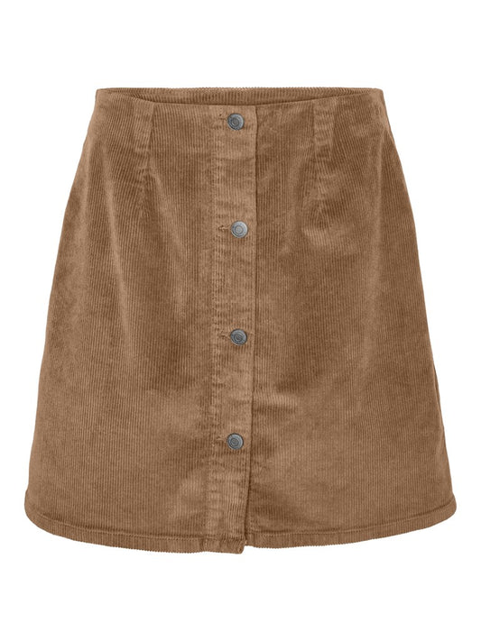 ETTA CORD SKATER SKIRT IN SLIVER MINK