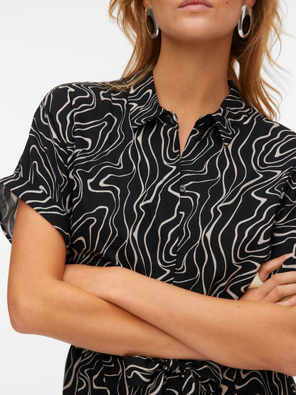 EASY JOY SHORT SLEEVE SHIRT DRESS