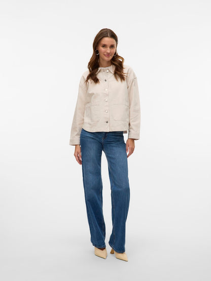 JAMIE - Denim Shacket - Birch