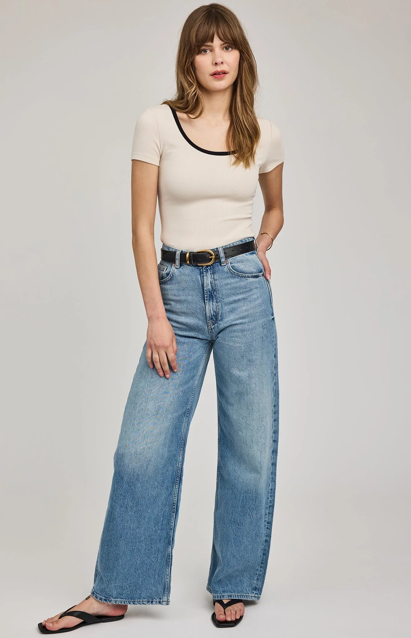SHAYLEEN T-Shirt Alabastor Ringer