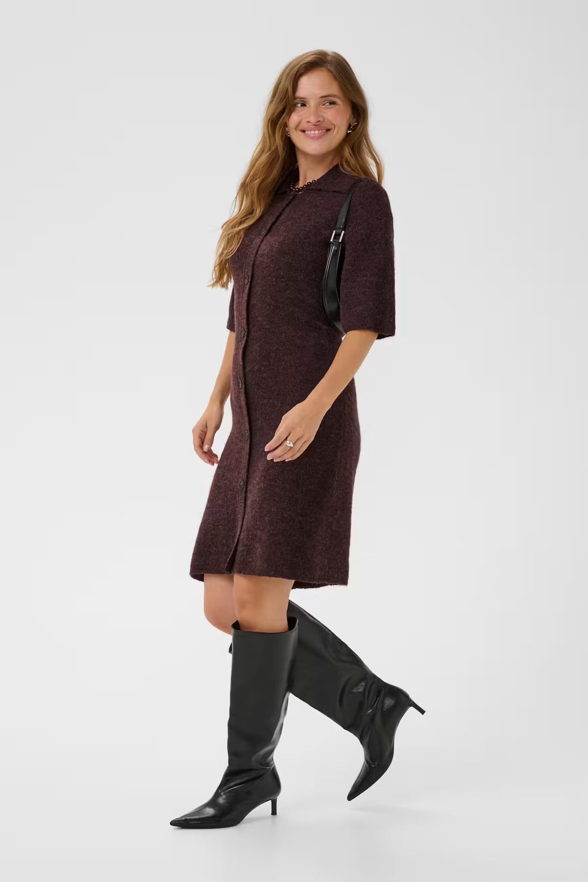SIGNE KNIT DRESS IN FUDGE MELANGE