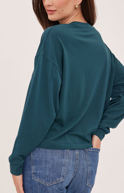 EASTON LONG SLEEVE TOP IN SPRUCE