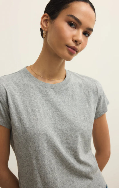 MODERN SLUB TEE IN CLASSIC HEATHER GREY