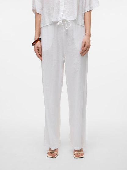 LINN - Linen pants in White