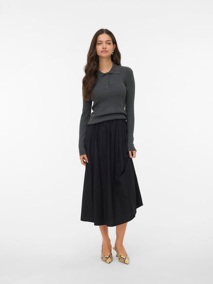 SILJE RIB POLONECK PULLOVER