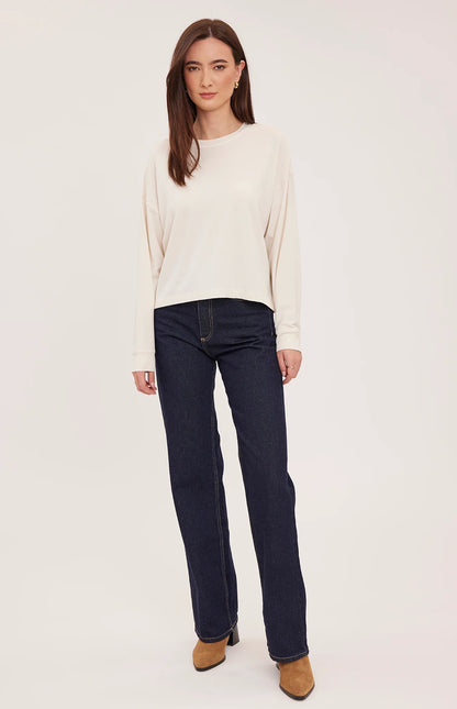 EASTON LONG SLEEVE TOP IN CREAM