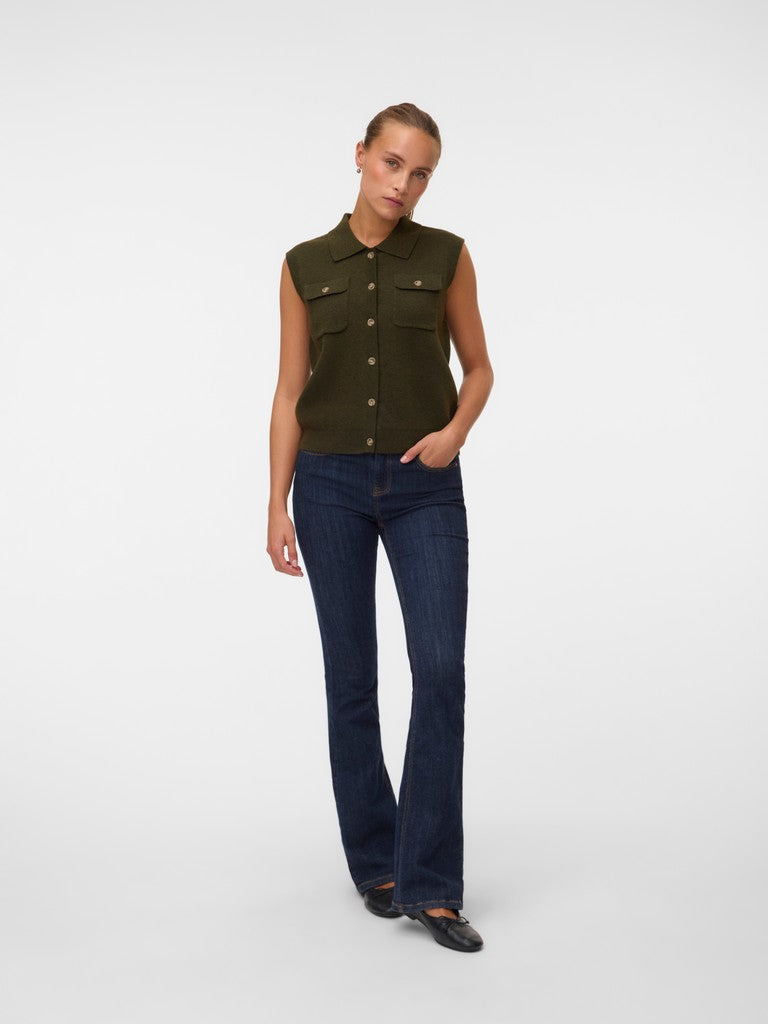 BRISA POLO VEST IN FOREST NIGHT