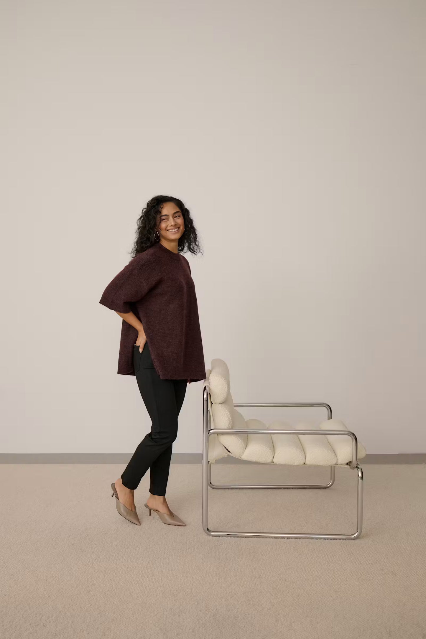 NEIL KNIT PULLOVER IN FUDGE MELANGE