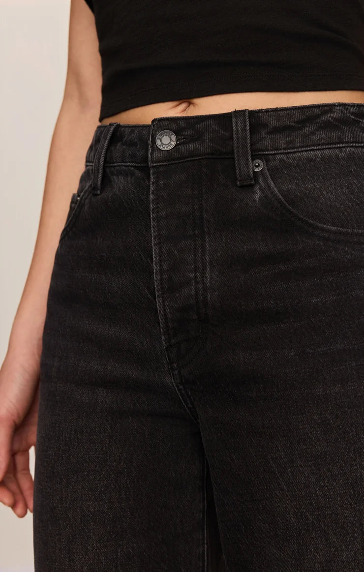 THE SHOW OFF HIGH-RISE BOWED DENIM