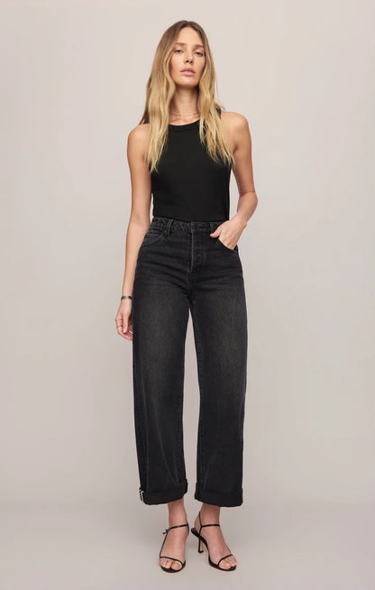 THE SHOW OFF HIGH-RISE BOWED DENIM