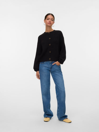 LEA O-NECK CARDIGAN IN BLACK