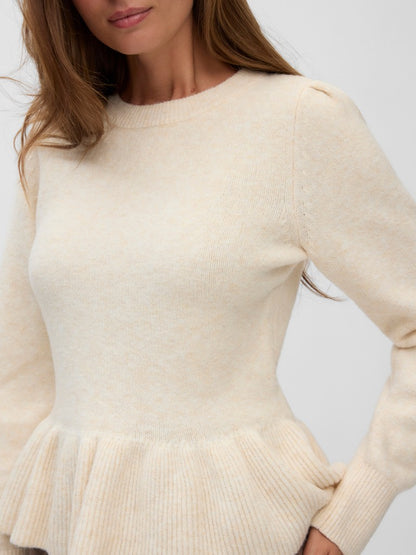 MODENA PEPLUM  PULLOVER IN BIRTCH