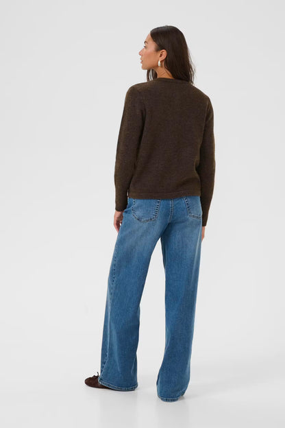 ANIEL KNIT CARDIGAN IN CHOCOLATE MELANGE