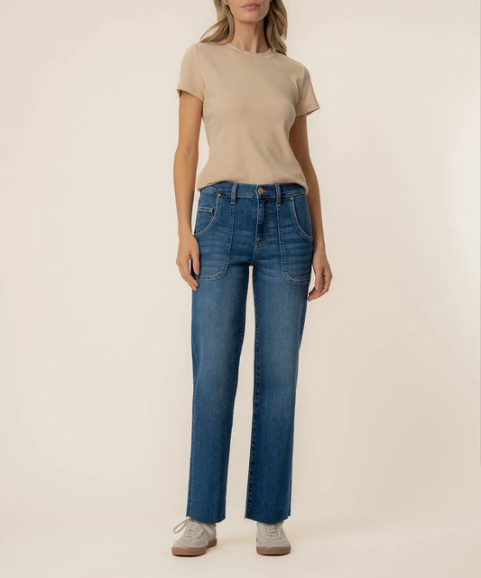 AVERY HIGH RISE STRAIGHT LEG IN FORTUNE WASH