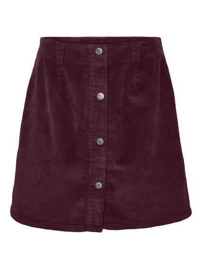 ETTA CORD SKATER SKIRT IN WINETASTING