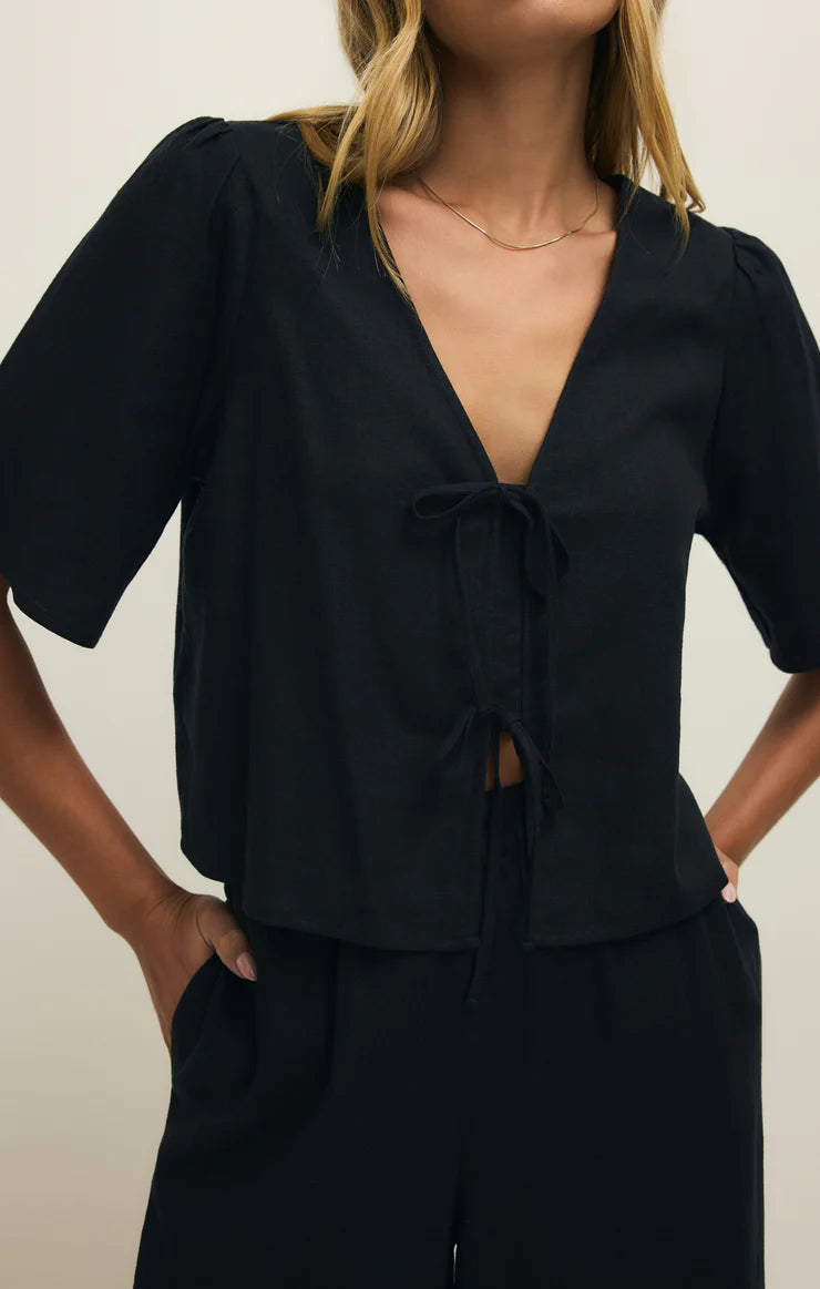 LA BELLE - Linen Tie Top