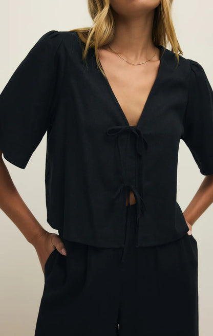 LA BELLE - Linen Tie Top