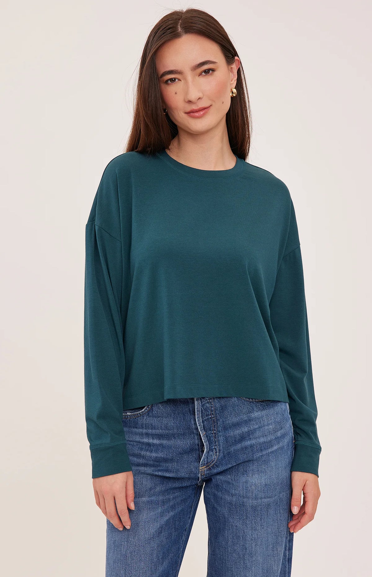 EASTON LONG SLEEVE TOP IN SPRUCE