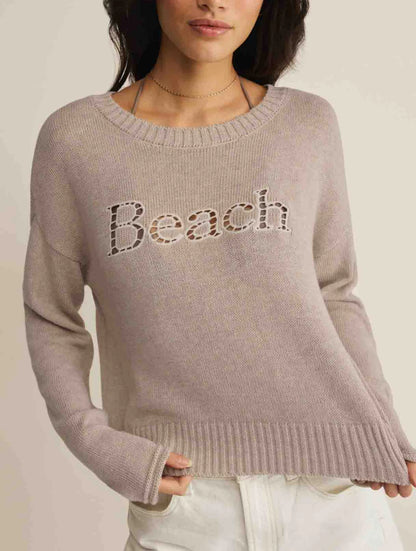 BEACH EMBROIDERED SWEATER