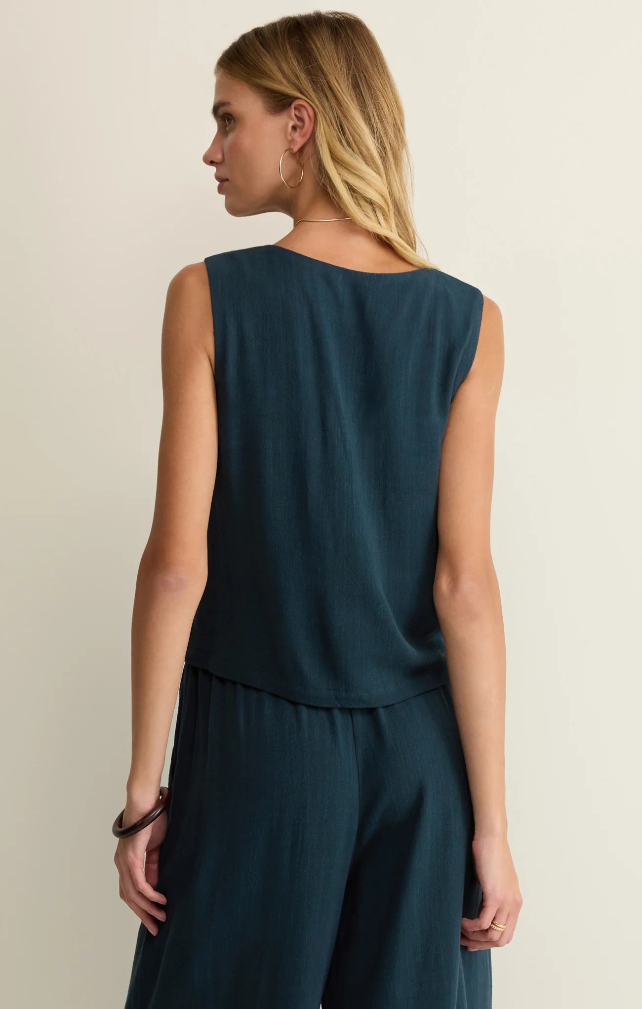 CHARLI CROPPED LINEN TANK