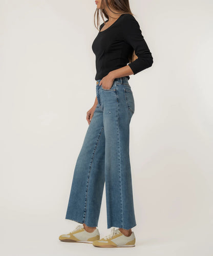 MEG - High Rise Fab AB Wide Leg Raw Hem - Regent