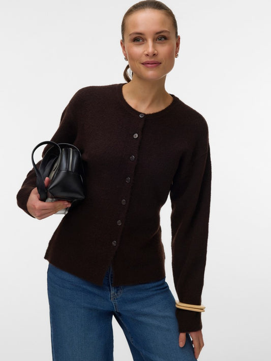 ELENA WAIST CARDIGAN IN CHOCOLATE TORTE