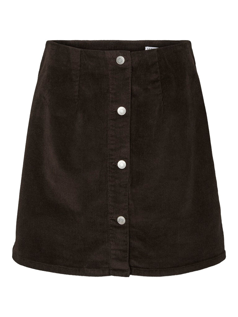 ETTA CORD SKATER SKIRT IN CHOCOLATE TORTE