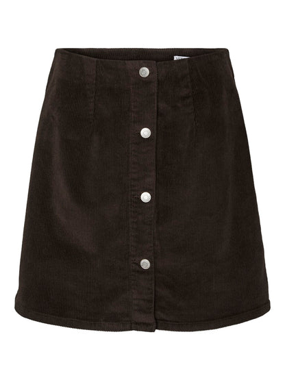 ETTA CORD SKATER SKIRT IN CHOCOLATE TORTE