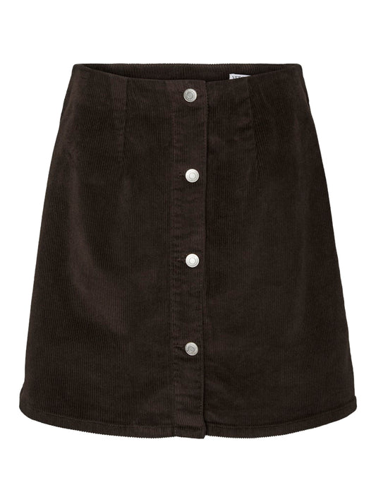 ETTA CORD SKATER SKIRT IN CHOCOLATE TORTE