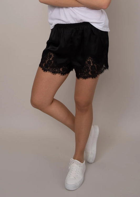 SADIE Short W Lace Trim - Black